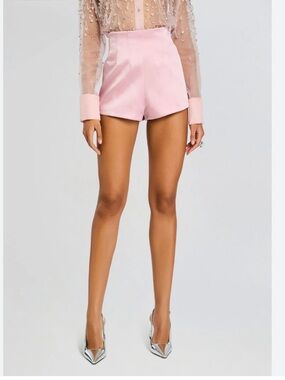 ALAN BILZERIAN Satin Mini High Rise Shorts